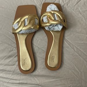 Zara gold sandals